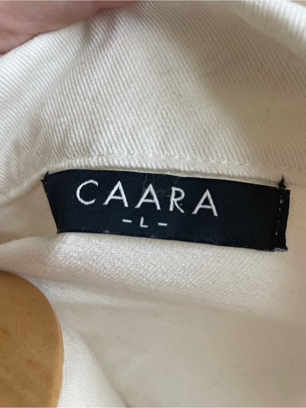 CAARA White Denim Moto Jacket Large | Coastal Chic Quiet Luxury Minimalist - Picture 5 of 8
